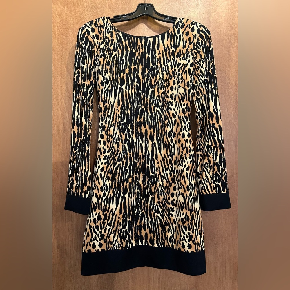 Cache Sequin Leopard Print Sheath Party Dress - image 1